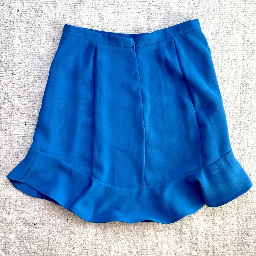 J. Crew Blue Ruffled Miniskirt